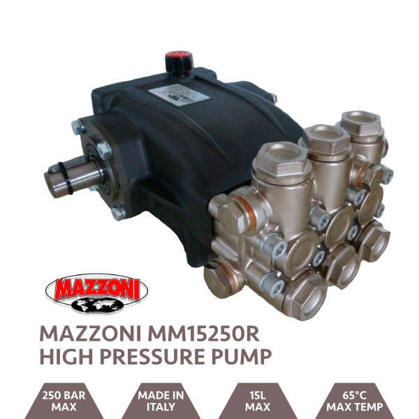 Mazzoni 15LPM 250BAR Male Shaft Pump
